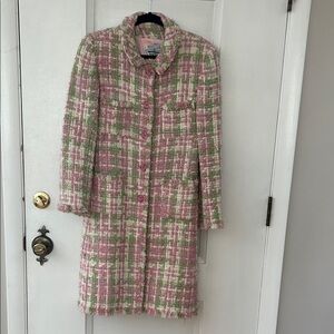 Marvin Richards Pink and Green Tweed Coat
